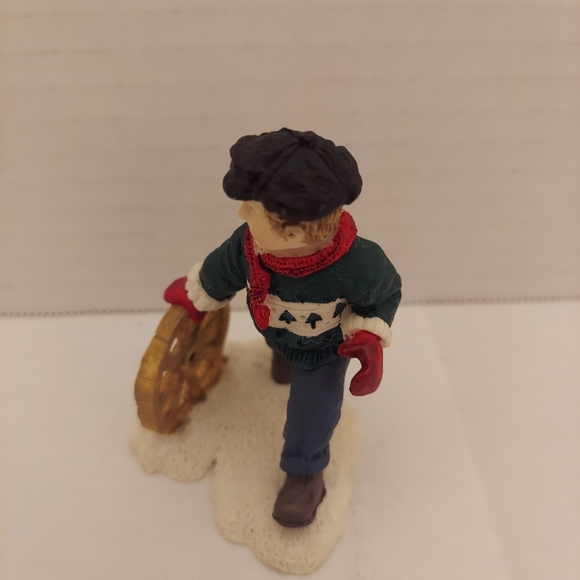 Mervyn's Village Square 1994 Boy With Wagon Wheel Figurine - Picture 2 of 7